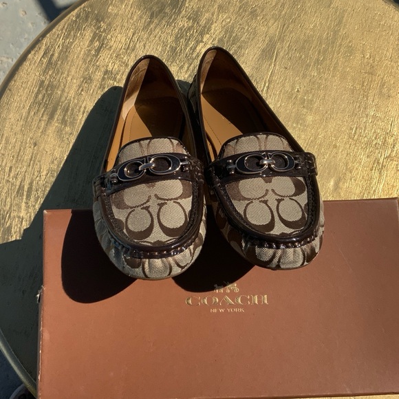 Coach Women's Khaki/Chestnut  Loafers - Picture 8 of 9